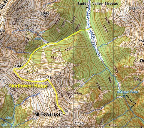 Mt Foweraker - NW Ridge