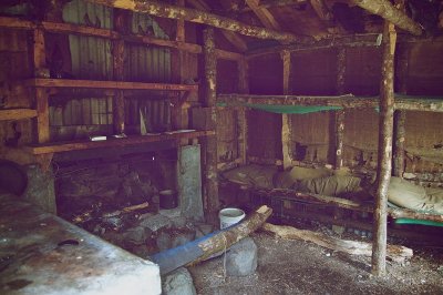 Inside West Harper Hut