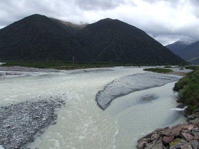 Otira River in flood